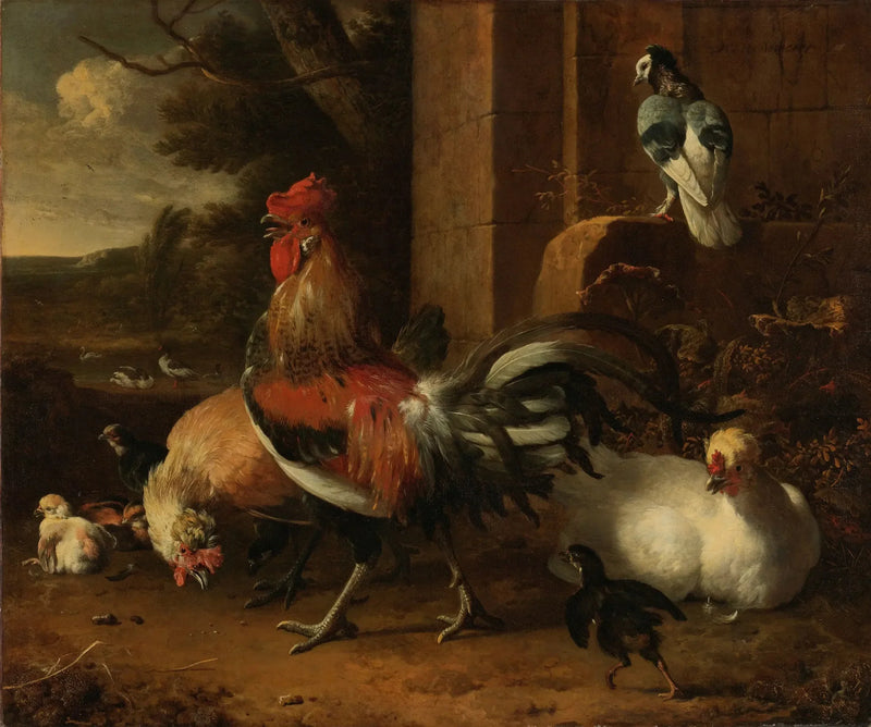 A Poultry Yard - Melchior de Hondecoeter