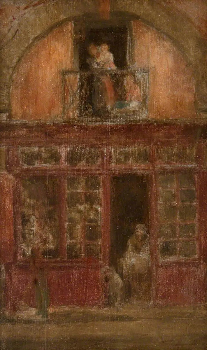 A shop with balcony - James Abbott McNeill Whistler