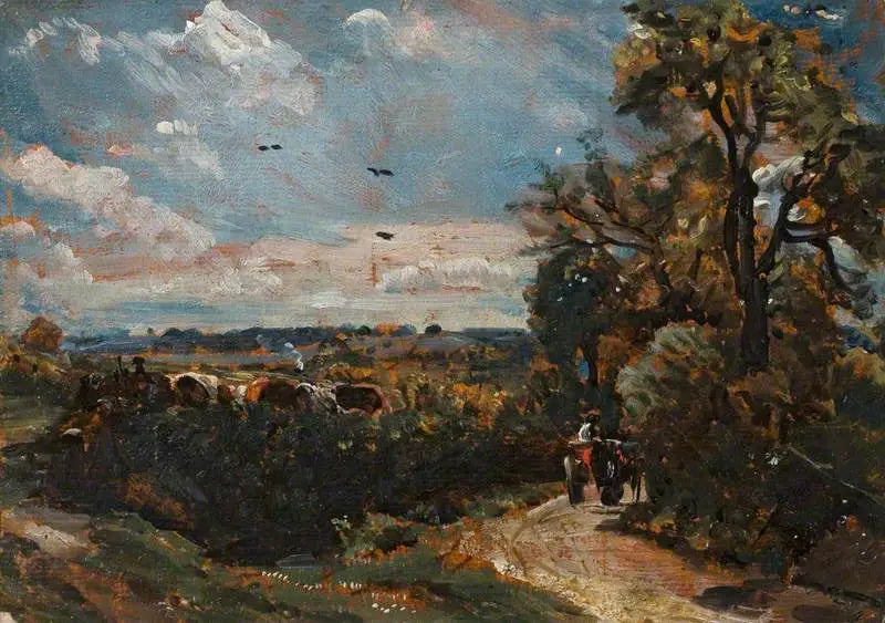 A cart on a alley in Flatford - John Constable