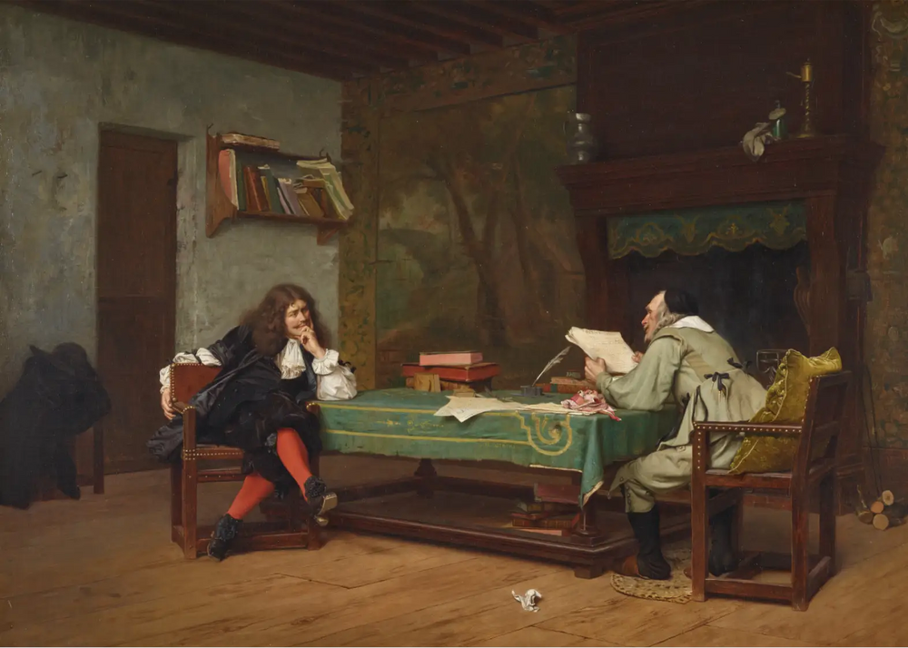 Une collaboration (Molière et Corneille - Jean-Léon Gérôme image 1 reproduction artisanale de tableau