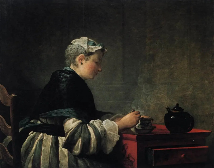 A lady having tea - Jean Siméon Chardin