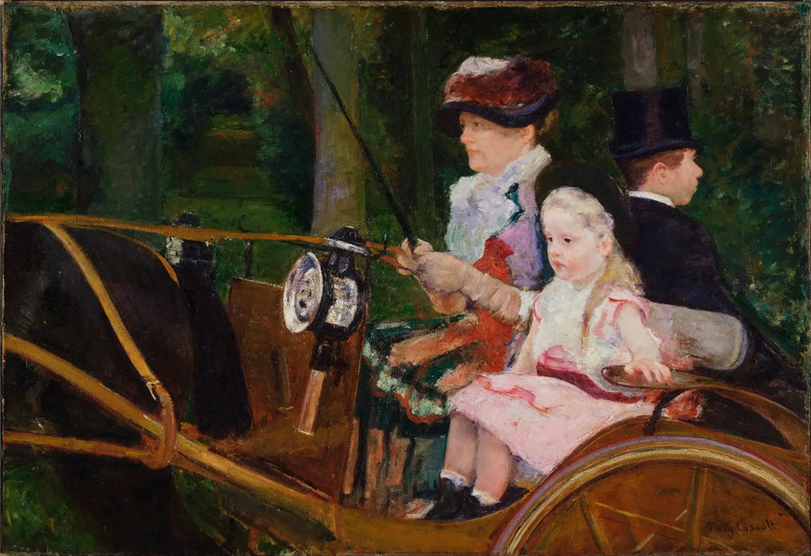 A Woman and a Girl Driving - Mary Cassatt