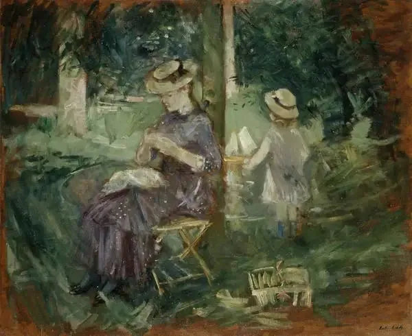 A Woman and a Child in a Garden - Berthe Morisot