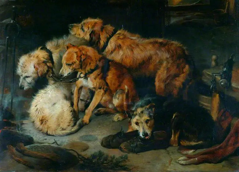 A Party by the Fireplace - Edwin Henry Landseer