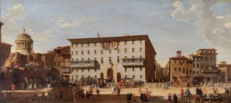 A party on Piazza di Spagna, Rome, 1727 - Giovanni Paolo Panini