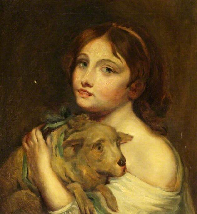 A girl with a lamb - Jean-Baptiste Greuze