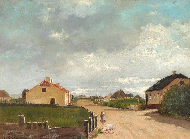 A girl in a street in Skagen. - Anna Ancher