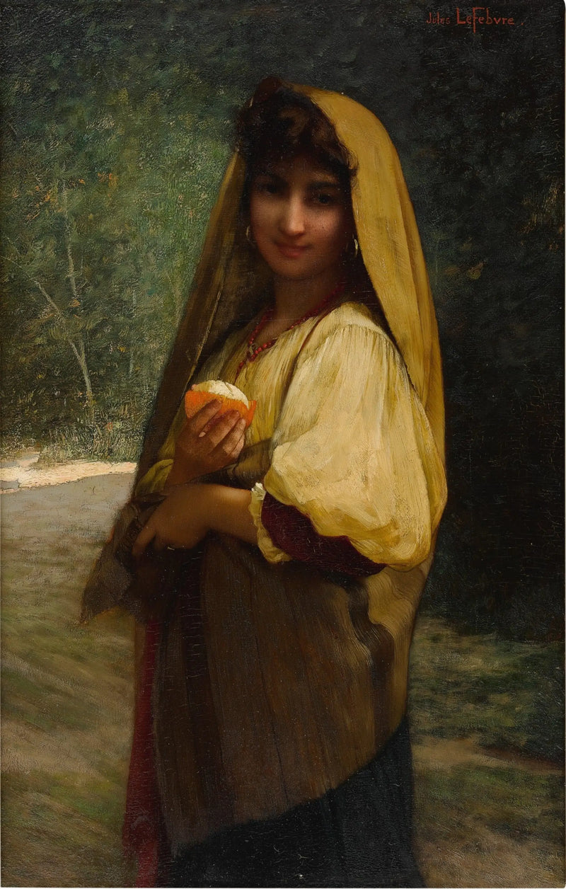 An Italian girl with an orange - Jules Lefebvre