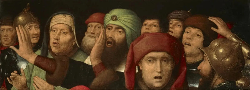 A mocking crowd: fragment of a mockery of Christ - Hans Memling