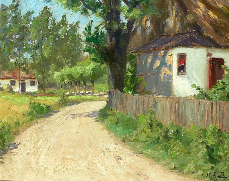 A Summer Day in a Village in Fionia. - H. A. Brendekilde