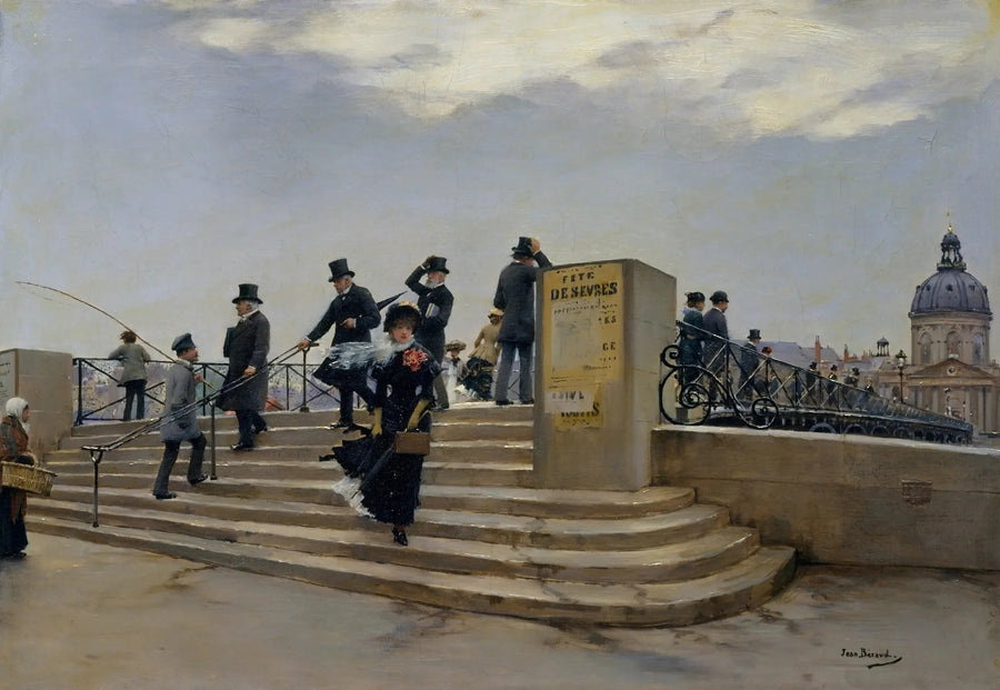 A Windy Day on the Pont des Arts - Jean Béraud