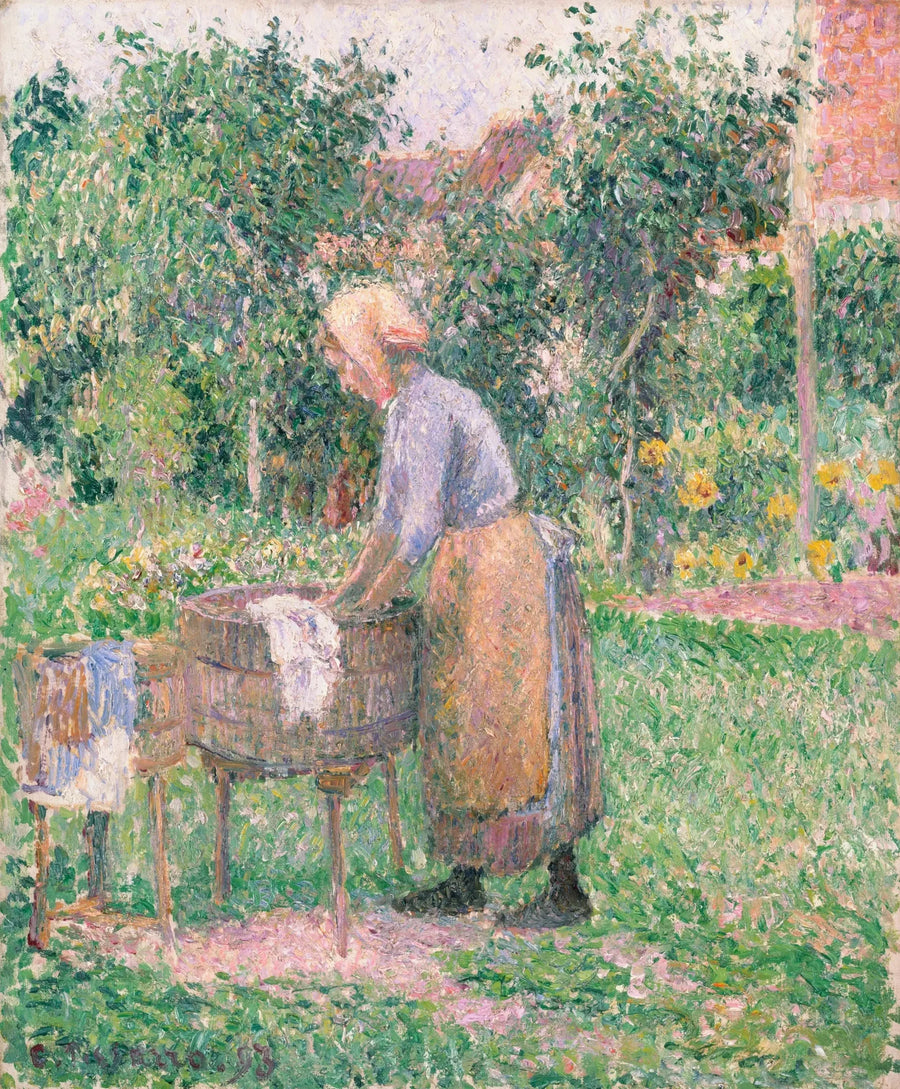 A Washerwoman at Éragny - Camille Pissarro