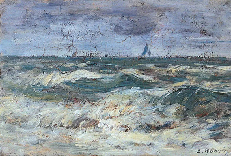 A Stormy Sea - Eugène Boudin