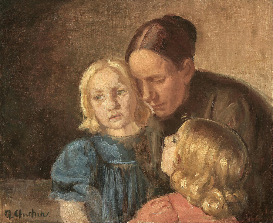 A mother with her children. - Anna Ancher