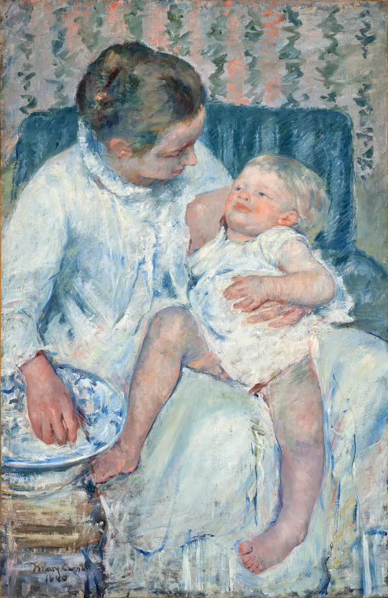 A Mother About to Wash Her Sleeping Child - Mary Cassatt