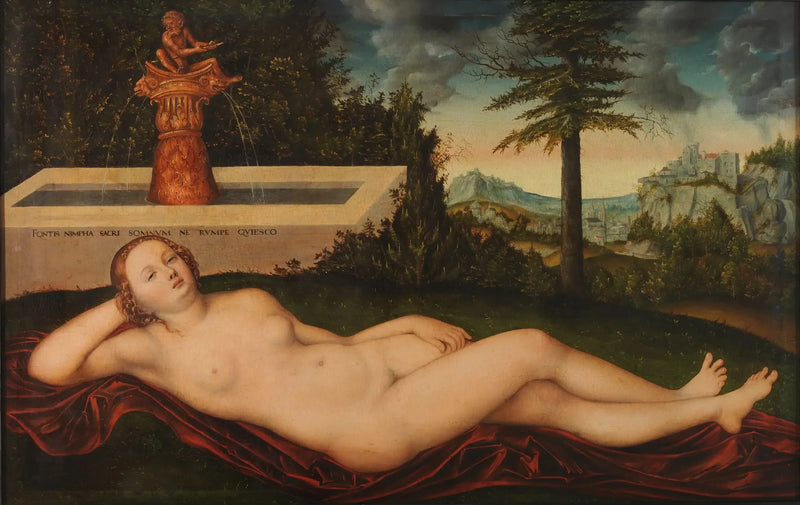 A Nymph at a Fountain - Lucas Cranach the Elder