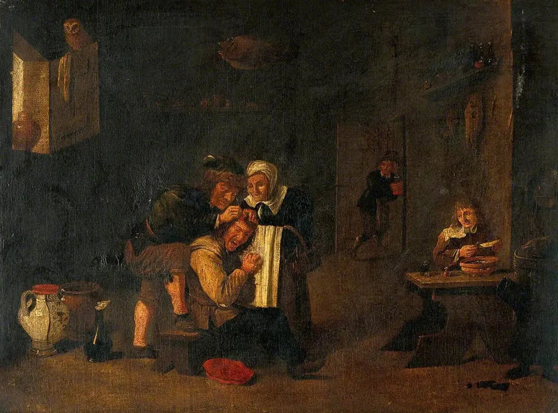 A surgical operation on a man's head - David Teniers the Younger