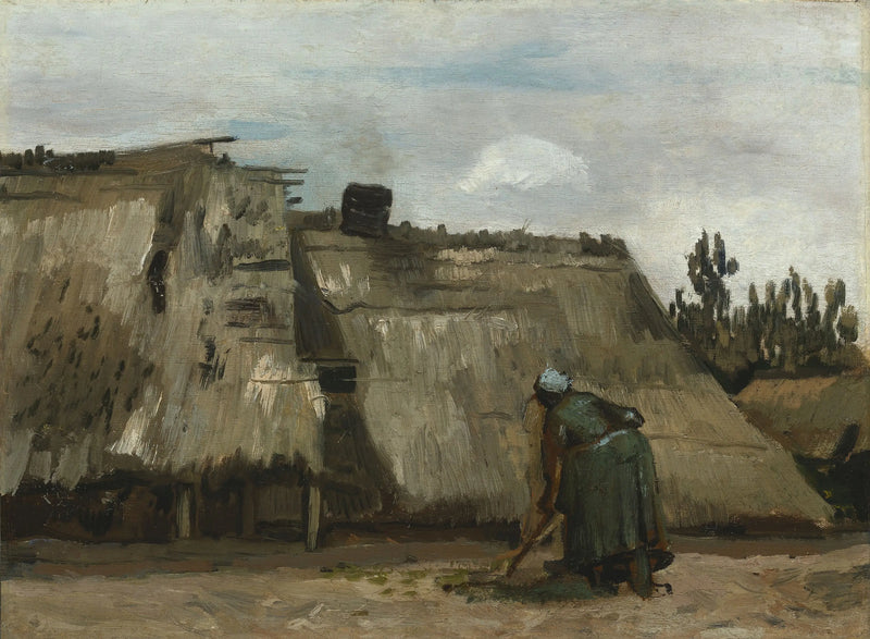 A peasant woman digging in front of her chalet - Vincent van Gogh