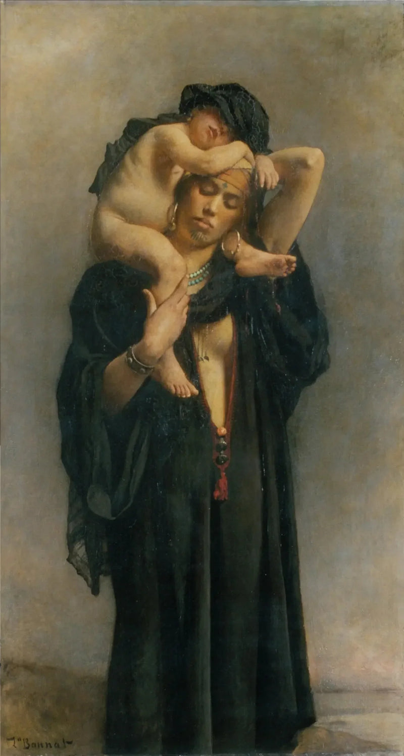 An Egyptian peasant woman and her child - Léon Bonnat