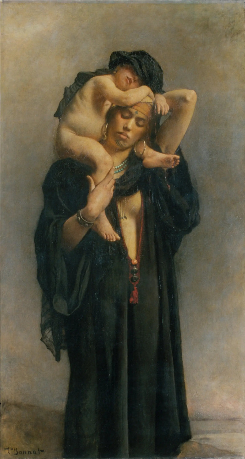 An Egyptian peasant woman and her child - Léon Bonnat