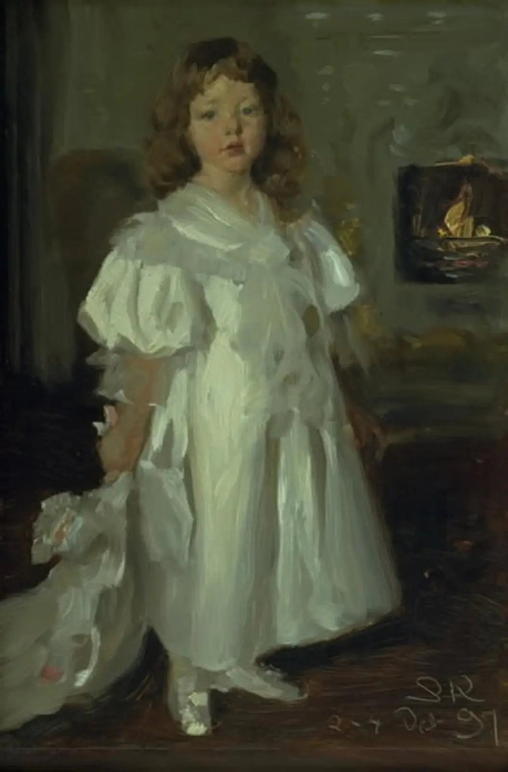 Une petite fille, Helga Melchior, en robe longue - Peder Severin Krøyer image 1 copie de tableau peinte à la main