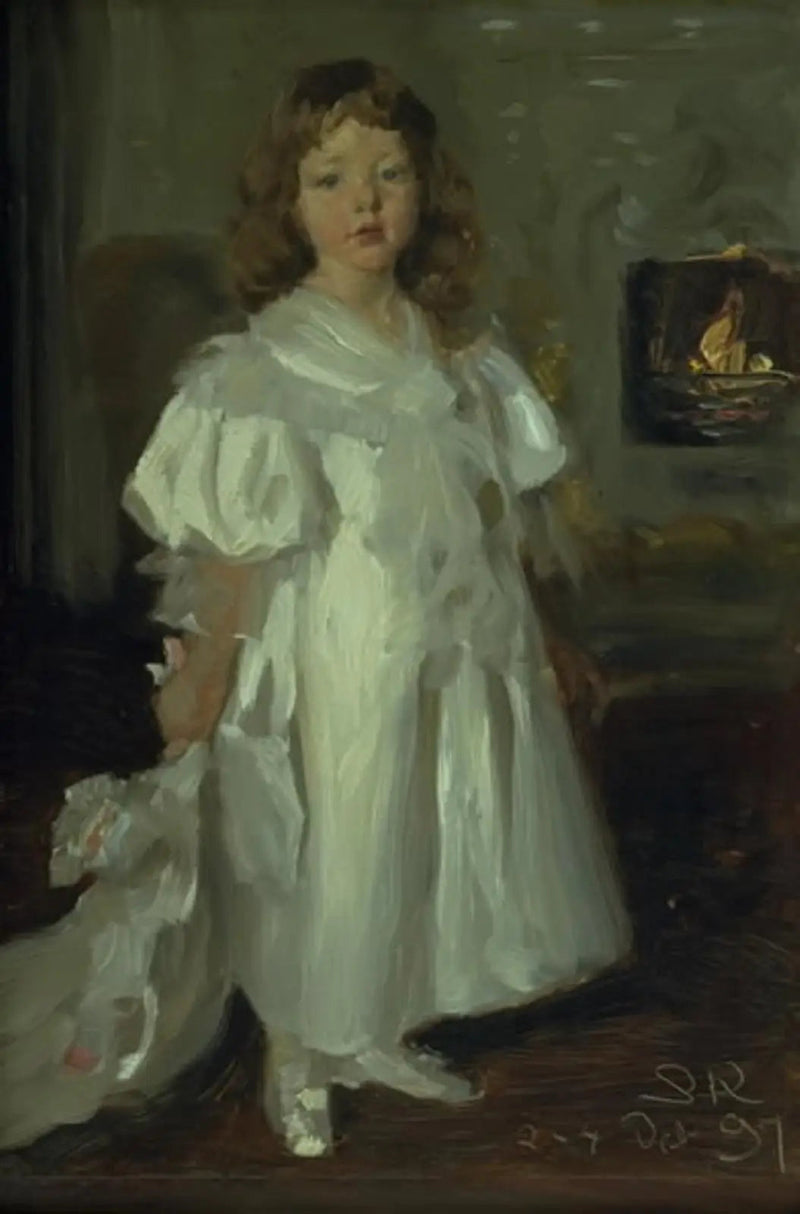 A little girl, Helga Melchior, in a long dress - Peder Severin Krøyer