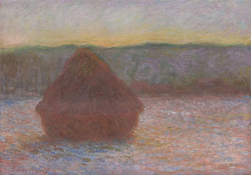 A stack of wheat (breakfast, sunset) - Claude Monet