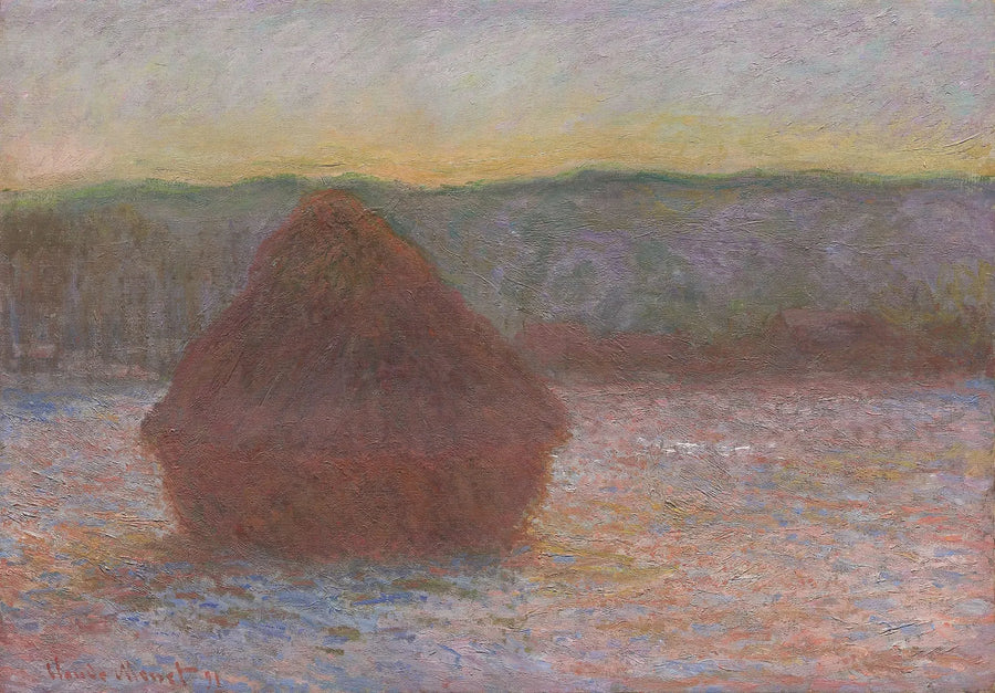 A stack of wheat (breakfast, sunset) - Claude Monet