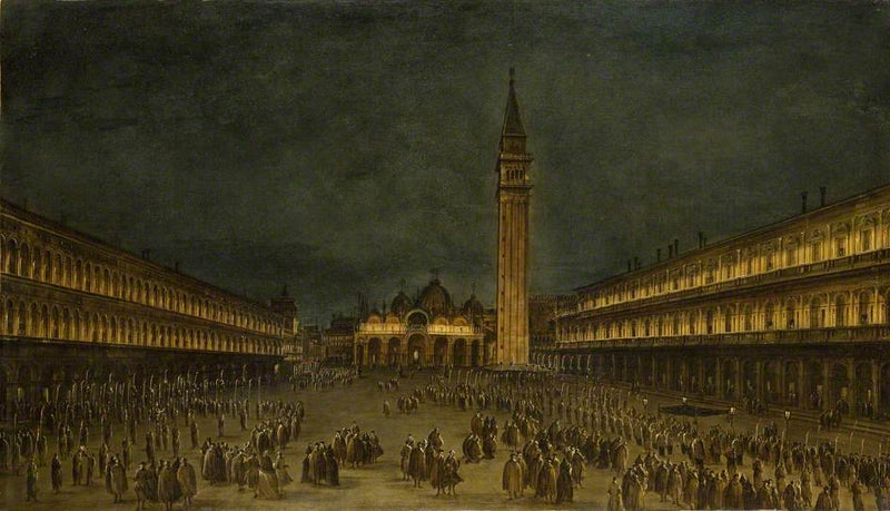 A nocturnal procession on Saint Mark's Square - Francesco Guardi