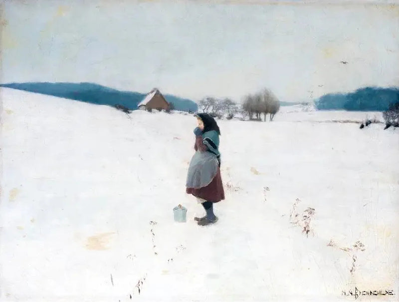 A walk in the snow. - H. A. Brendekilde