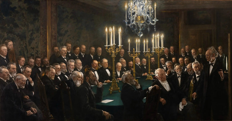 A meeting at the Royal Danish Academy of Sciences and Letters - Peder Severin Krøyer