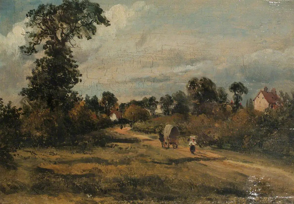 Une route de campagne - John Constable image 1 reproduction de peinture à l’huile