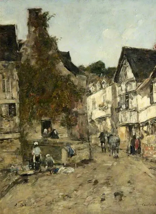 A Street in Caudebec-en-Caux - Eugène Boudin