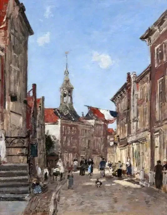 A Street in Dordrecht - Eugène Boudin