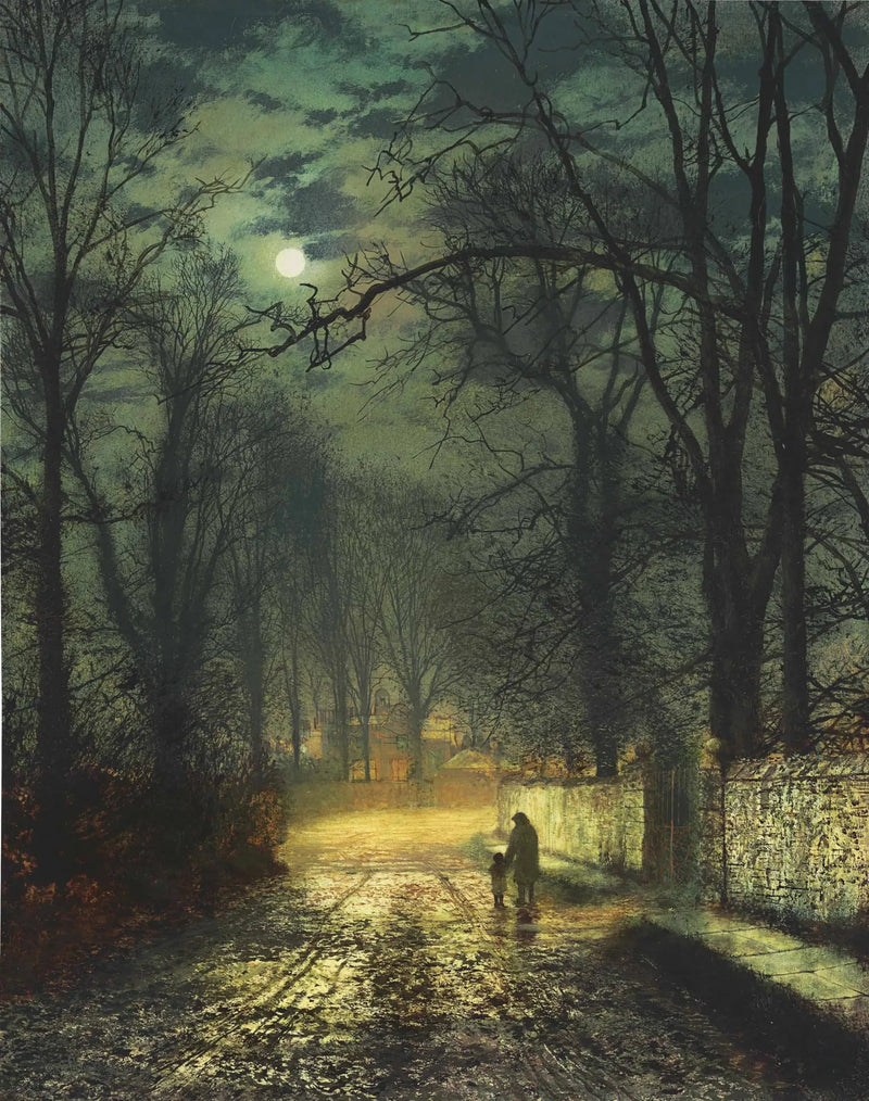 A Moonlit Alleyway - John Atkinson Grimshaw