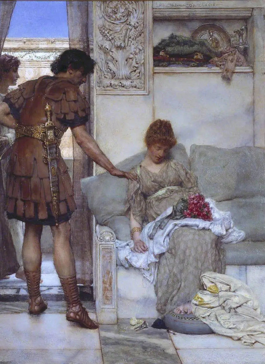 Une salutation silencieuse - Lawrence Alma-Tadema image 1 copie de tableau peinte à la main