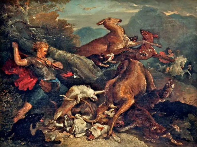 A hunting scene - Edwin Henry Landseer