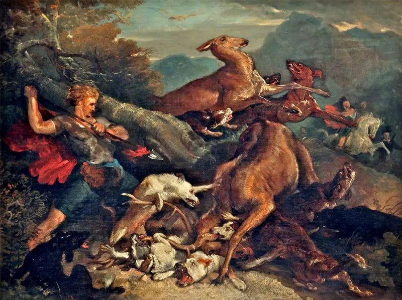 A hunting scene - Edwin Henry Landseer