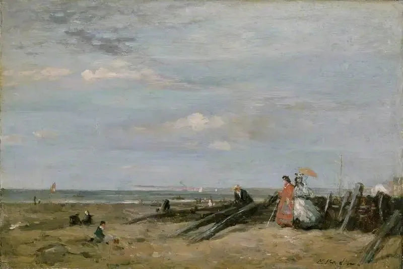 A Beach Scene in Trouville - Eugène Boudin