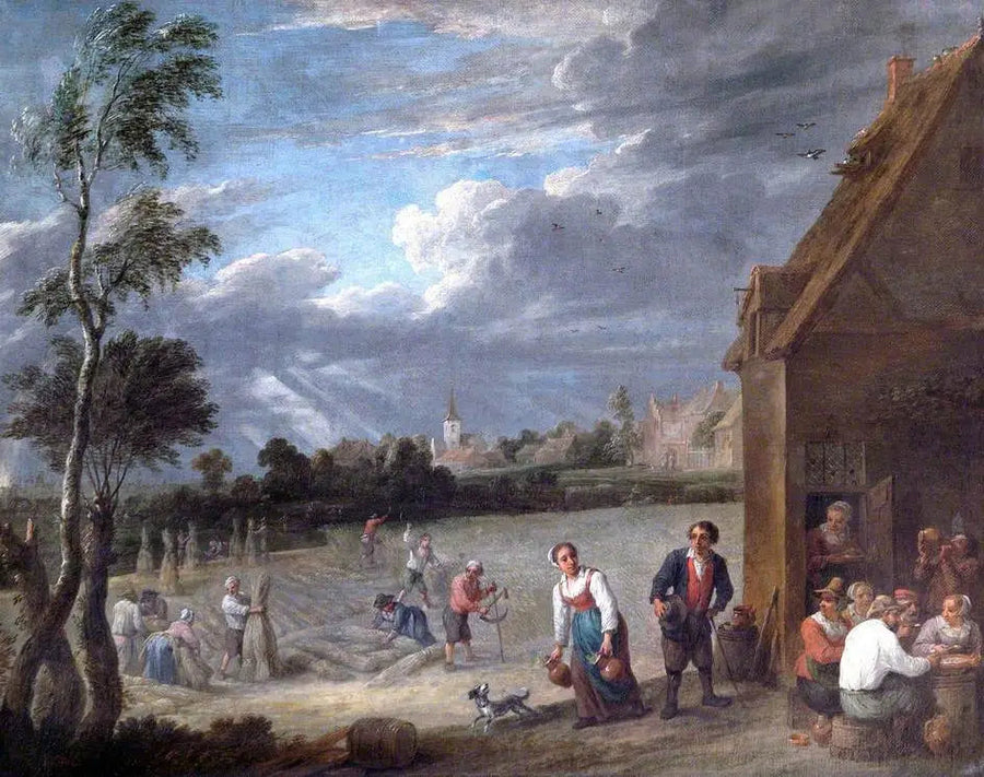 A harvest scene - David Teniers the Younger