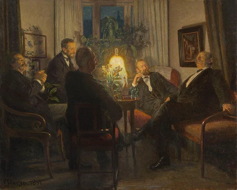 An evening with visiting friends - Viggo Johansen