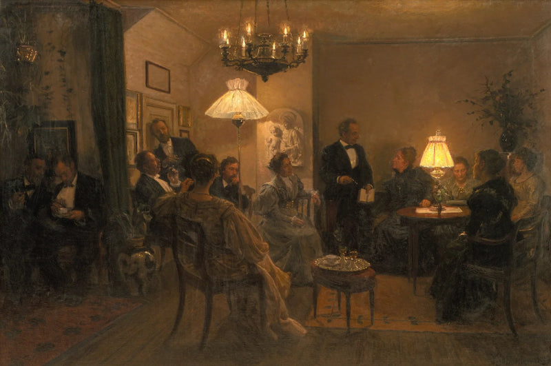 An evening at the artist's home - Viggo Johansen