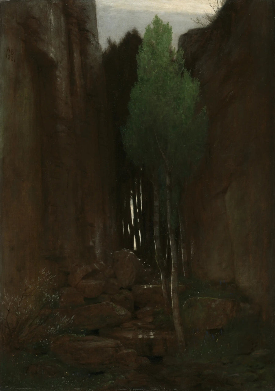 A source in a narrow gorge - Arnold Böcklin