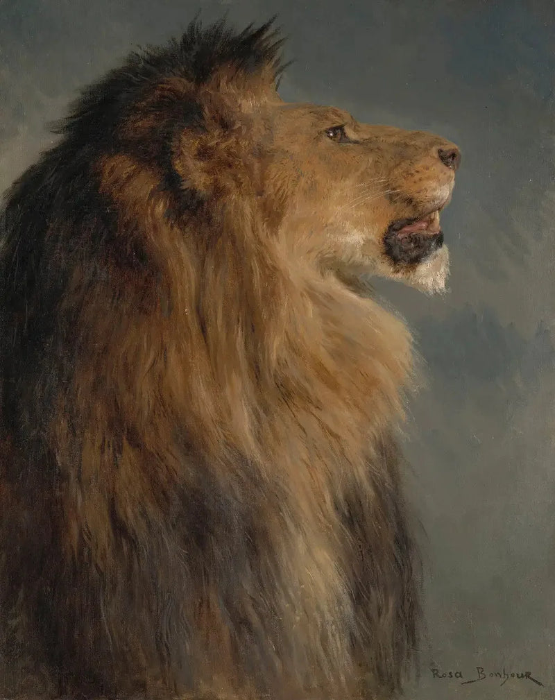 A lion's head - Rosa Bonheur