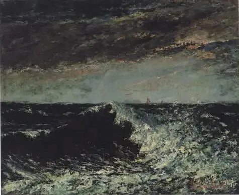 A wave breaking under storm clouds - Gustave Courbet