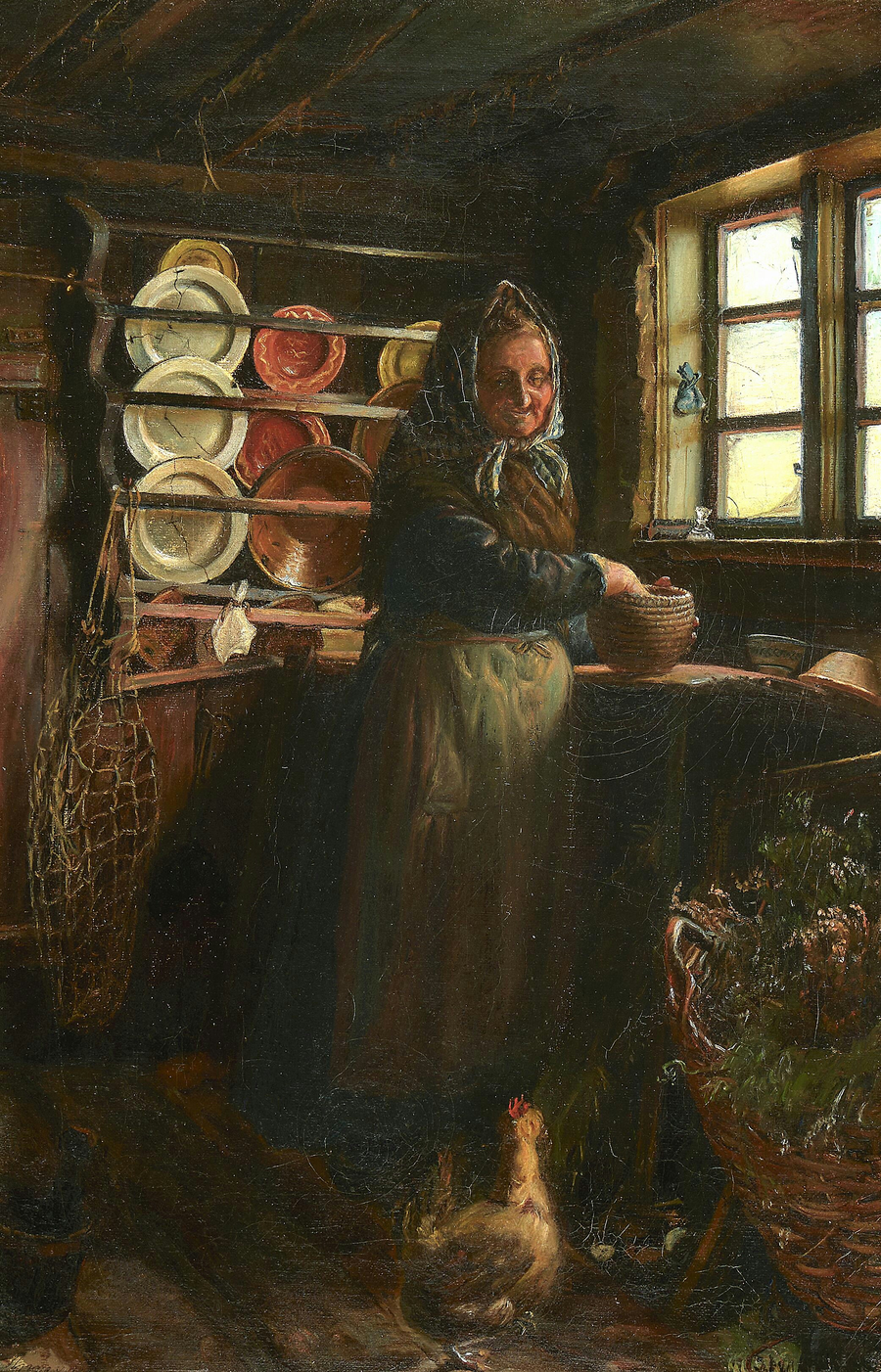 An old woman in her kitchen. - Anna Ancher