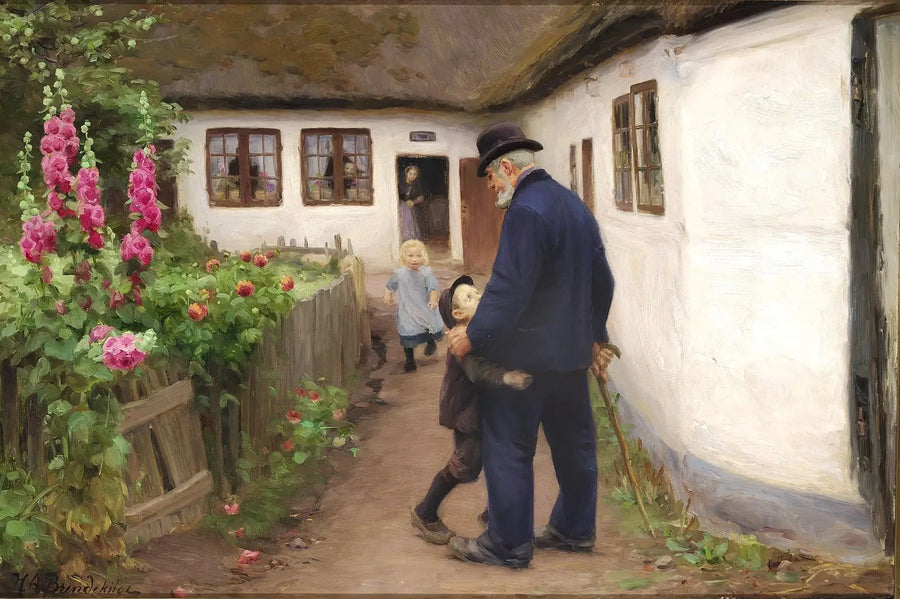 A Visit from Grandfather. - H. A. Brendekilde