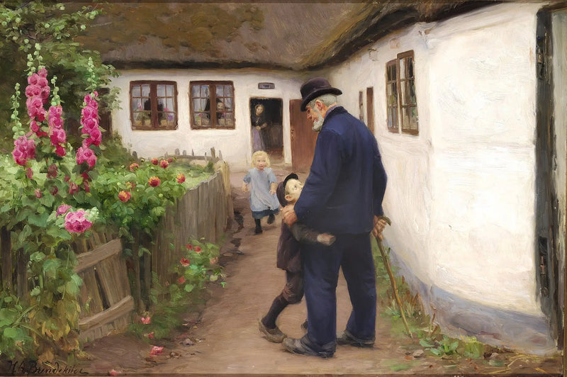 A Visit from Grandfather. - H. A. Brendekilde
