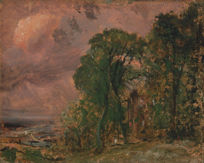 A View in Hampstead on a Stormy Day - John Constable