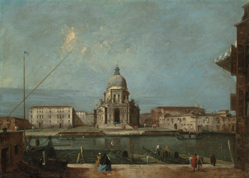 A view of the Grand Canal, Venice, with the church of Santa Maria della Salute - Francesco Guardi